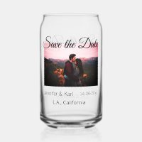 Save the date add couple name place date photo tex