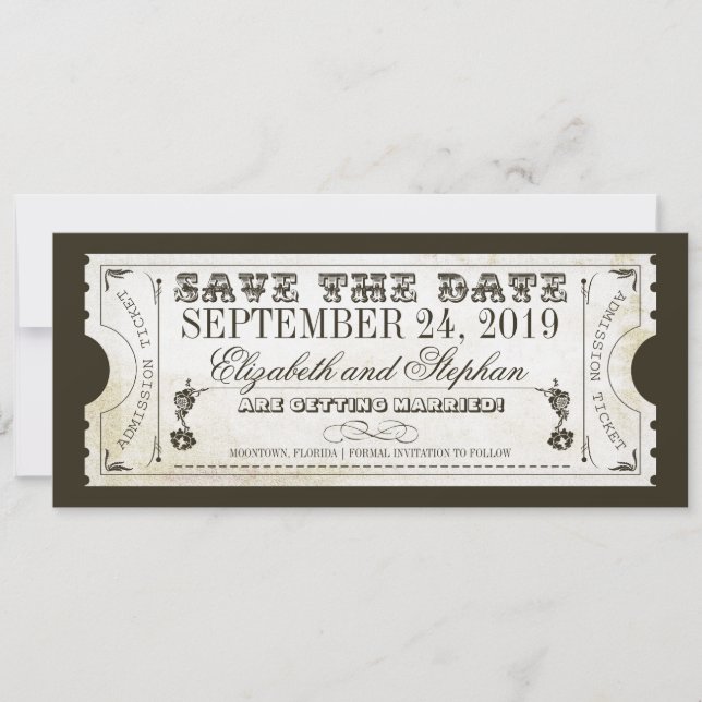 save the date admission tickets (Front)