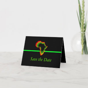 "Save the Date" Africa w/ Pan African Colours [Gre Invitation