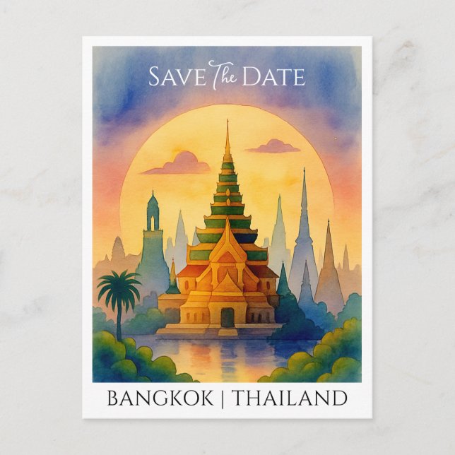 Save the Date Announcement Bangkok Thailand Postcard (Front)