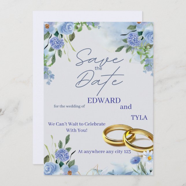 SAVE THE DATE ANNOUNCEMENT CARD (Front/Back)