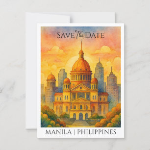 Save the Date Announcement Manila Philippines Postcard