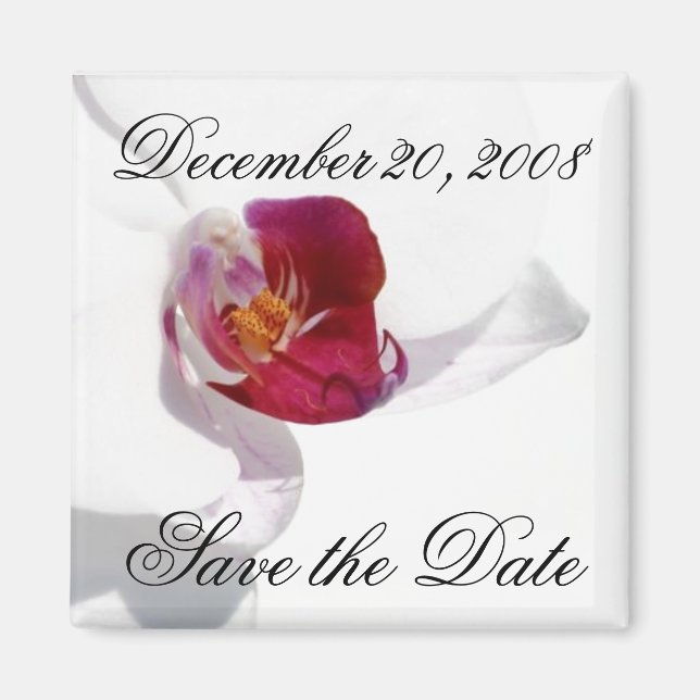 Save the Date Announcement Orchid Magnet (Front)