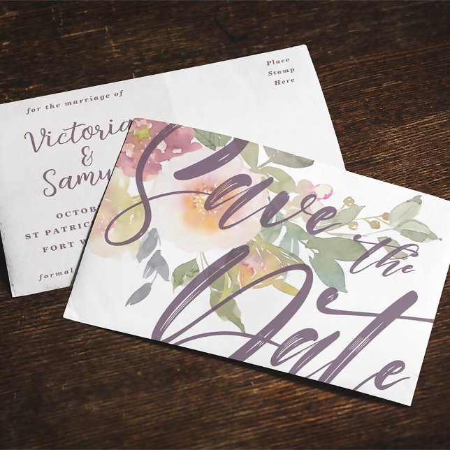 Save the Date Announcement Postcard Template (Save the Date Announcement Postcard Template)