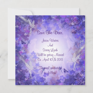 Save the date announcement Purple Fairy