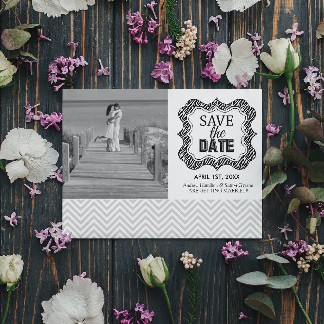 Save the Date Announcements {Silver Chevron} (Creator Uploaded)
