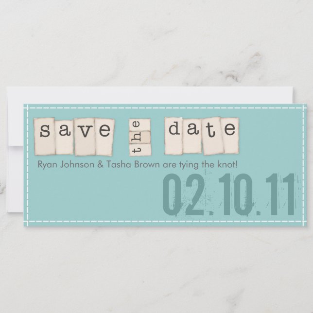 Save the Date Announcements {Teal Blue} (Front)