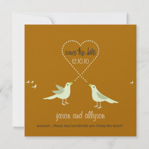 Save the Date Announcements with Lovebirds {Gold}