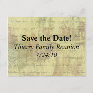 Save the Date Antique Shabby Family Reunion Announcement Postcard