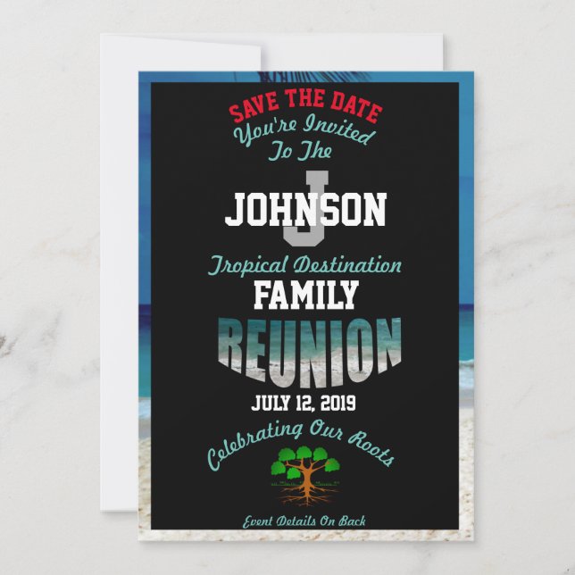 Save The Date Any Name Destination Reunion (Front)