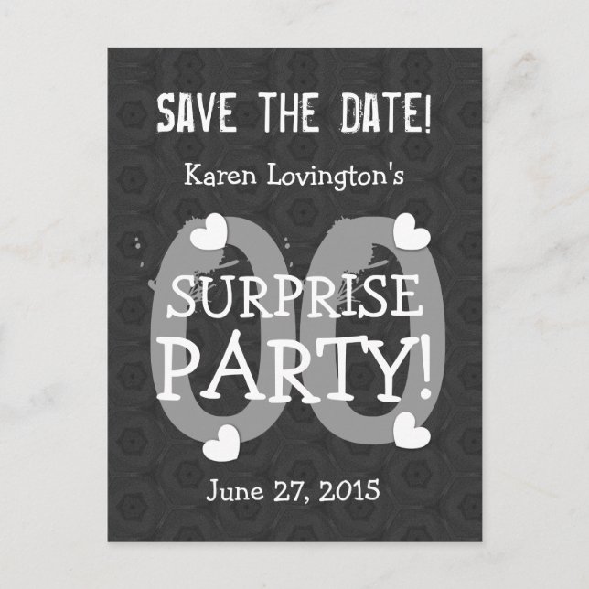 Save the Date Any Year Surprise Birthday Z00C Announcement Postcard (Front)