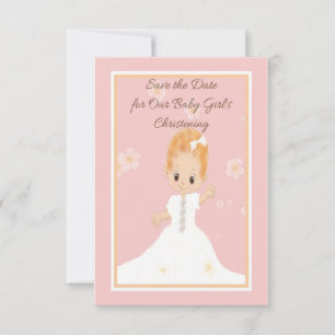 Save the Date Baby Girl's Christening