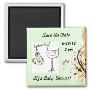 Save the Date Baby Shower Stork Magnet
