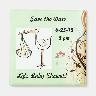Save the Date Baby Shower Stork Magnet
