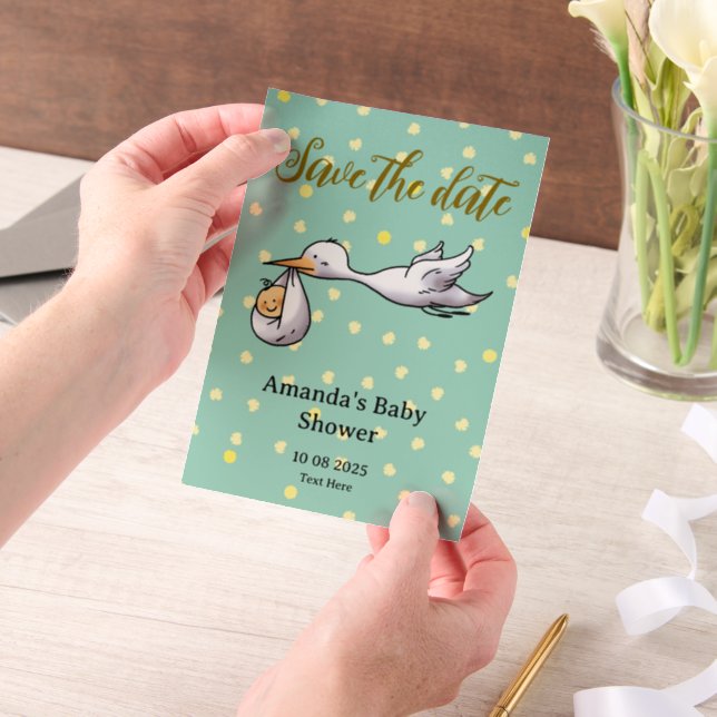 Save the date baby shower vellum invitations (Handheld)
