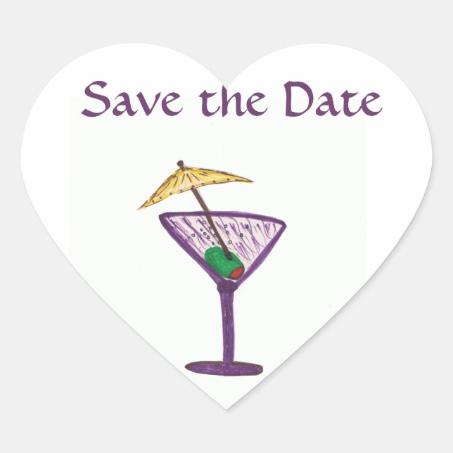 Save the Date/Bachelorette Party Heart Sticker (Front)