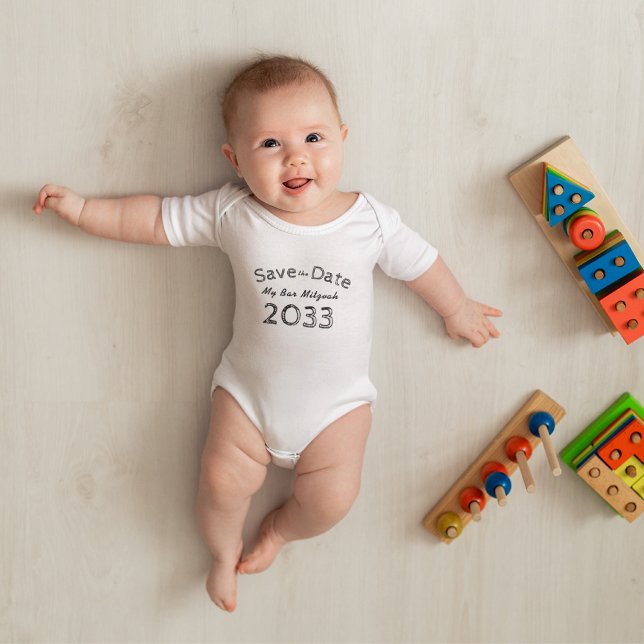 Save The Date Bar Mitzvah 2036 ADD ANY YEAR Baby Bodysuit (Creator Uploaded)