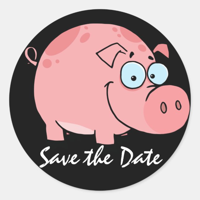 Save the Date - BBQ - Party - SRF Classic Round Sticker (Front)