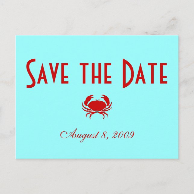Save the Date - Beach - Customised Announcement Postcard (Front)