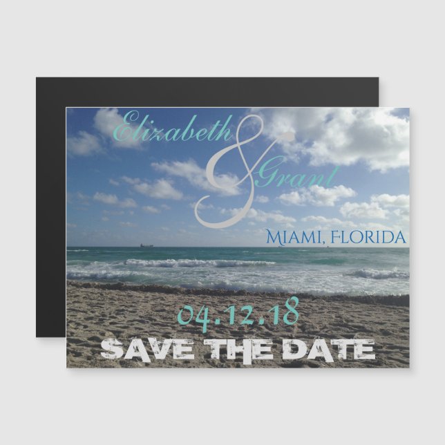 Save the Date Beach Magnet (Front/Back)