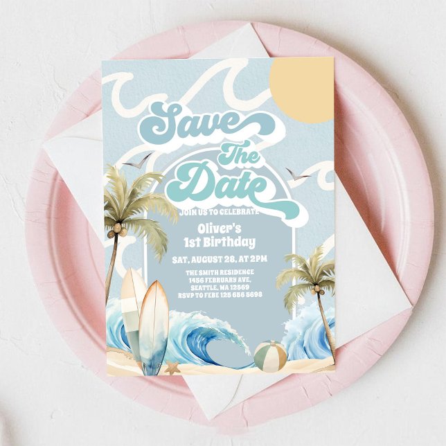 Save The Date Beach Party Summer Birthday  Invitation (Creator Uploaded)