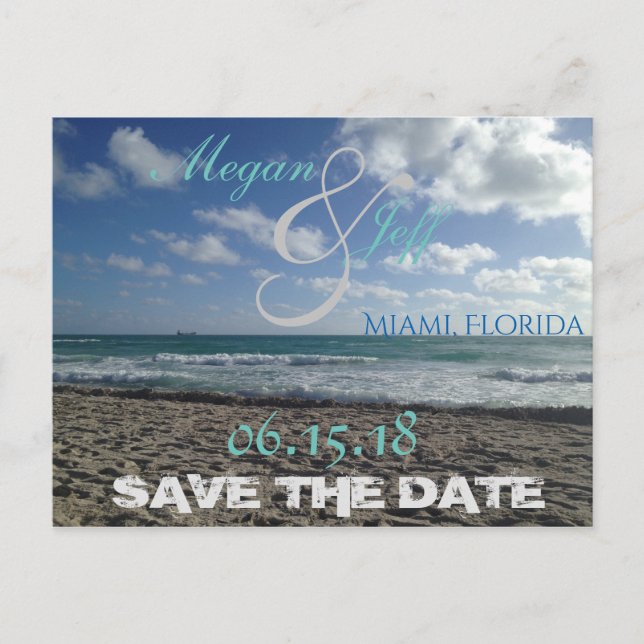 Save the Date Beach Postcard (Front)
