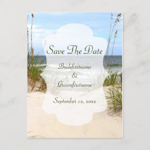 Save The Date Beach Postcard