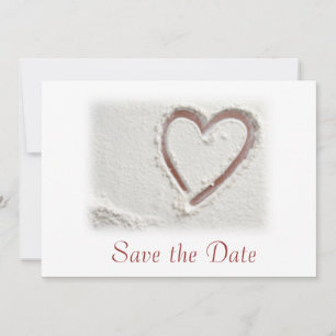 Save the Date/Beach Sand Heart Date