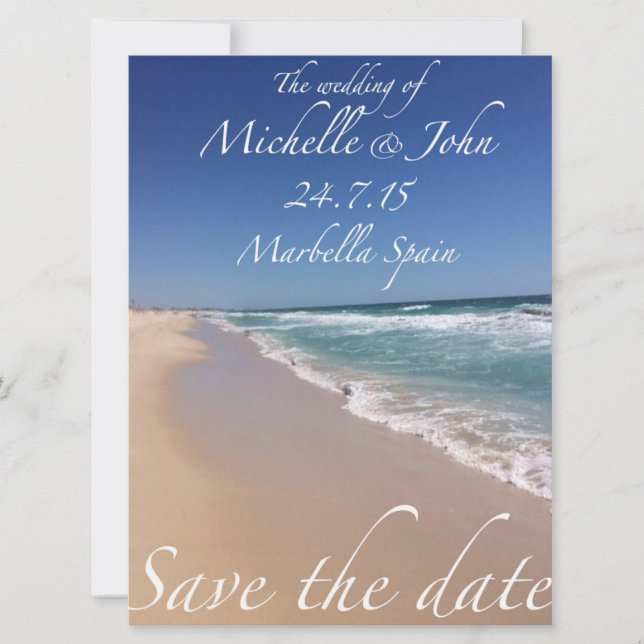 Save the Date Beach Style Invitations (Front)