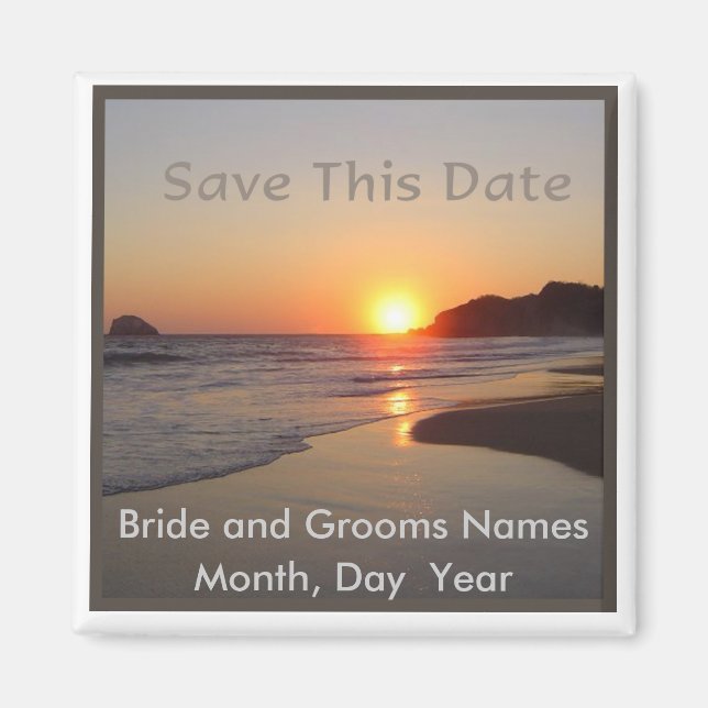Save the Date - Beach Sunset Magnet (Front)