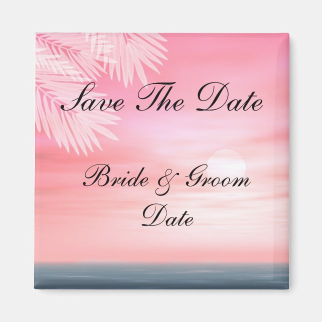 Save the Date Beach Wedding Magnets (Front)