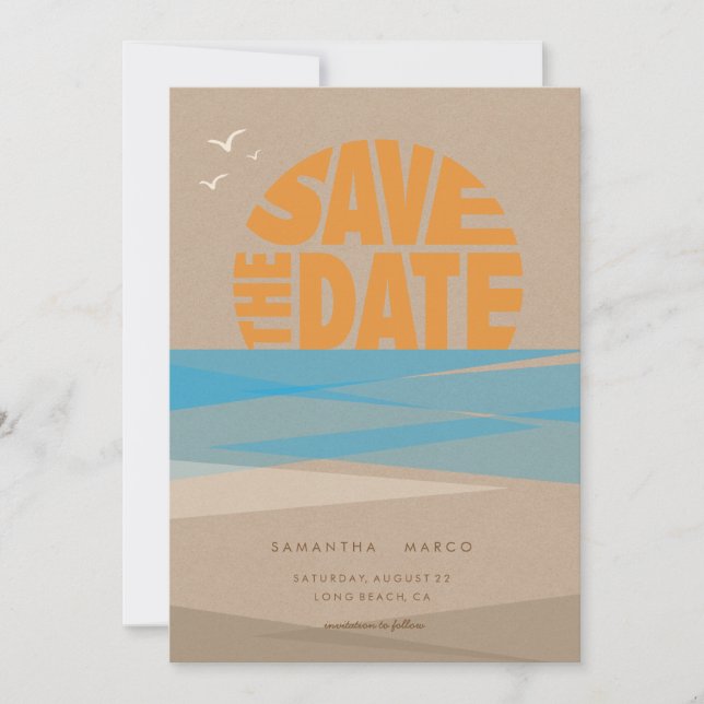 Save the Date, Beach Wedding Save The Date (Front)