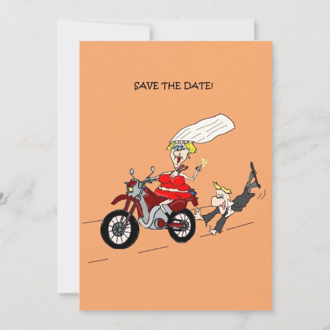 SAVE THE DATE BIKER WEDDING INVITE CARD (Front)