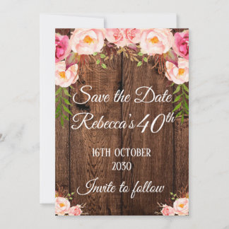 Save the Date Birthday  Invitation