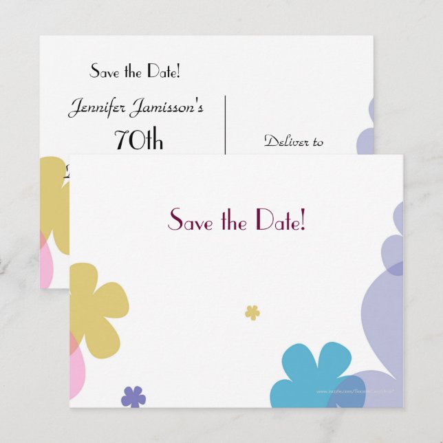 Save the Date Birthday Party Announcement Postcard (Front/Back)