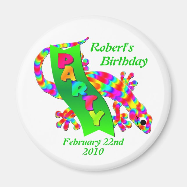 Save the Date Birthday Party Magnet (Front)