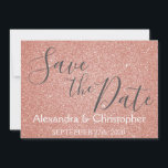 Save the Date Birthday Rose Gold Pink Glitter<br><div class="desc">Save the Date Birthday Party Faux Sparkle and Glitter Rose Gold Blush Pink Invitation which are perfect for a Rose Gold or Blush Pink Birthday Party,  Baby Shower or Wedding.</div>