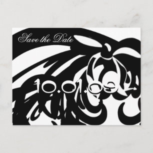 Save The Date Black and White Elegance Announcement Postcard