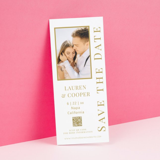 Save The Date Black Gold QR Code Modern Wedding (Creator Uploaded)