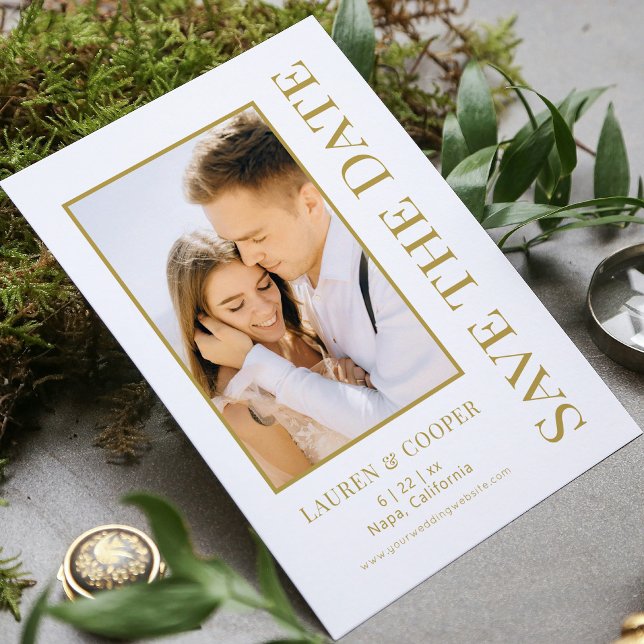 Save The Date Black Gold Stylish Modern Wedding (Creator Uploaded)