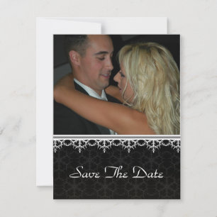 Save the Date -Black Ornamental Invitation