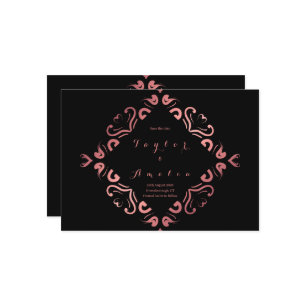 Save the Date Black Rose Gold