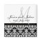 Save The Date Black/White Monogram Damask Trellis