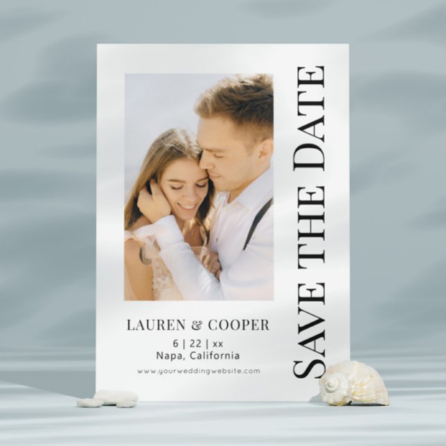 Save The Date Black White Stylish Modern Wedding (Creator Uploaded)