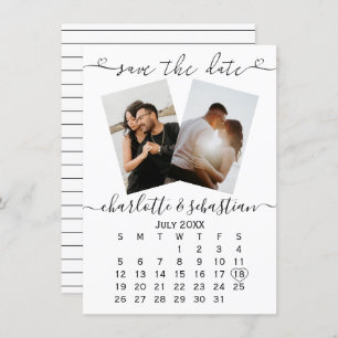 Save The Date Black White Wedding Personalised