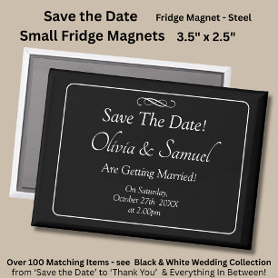 Save The Date - Black & White with Infinity Scroll Magnet