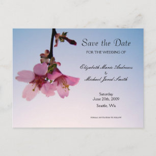 Save the Date Blossom in the Sky Postcard