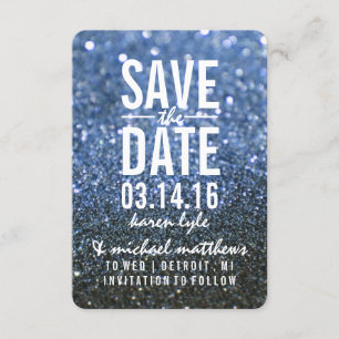 Save the Date Blue Lit Nite Fab Invitation