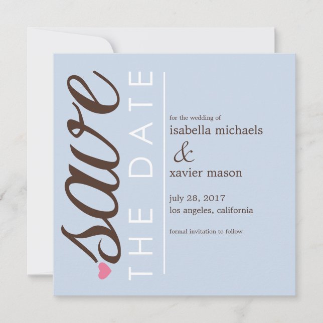 Save The Date | Blue Save The Date Announcement (Front)