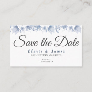 Save the Date Blue Watercolor Announcement Postcar